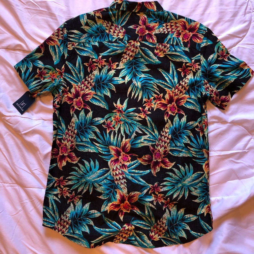GEORGE Slim Fit Hawaiian Style Button Down - Picture 2 of 6